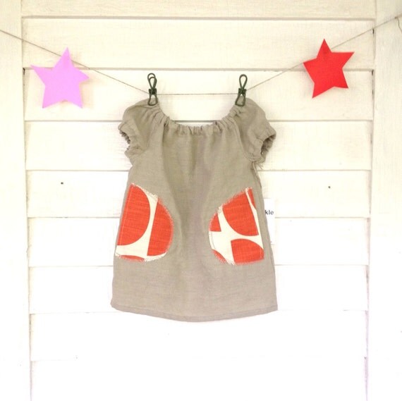 Items similar to Hunter Gatherer Dress in Grey Linen Sz 2T on Etsy