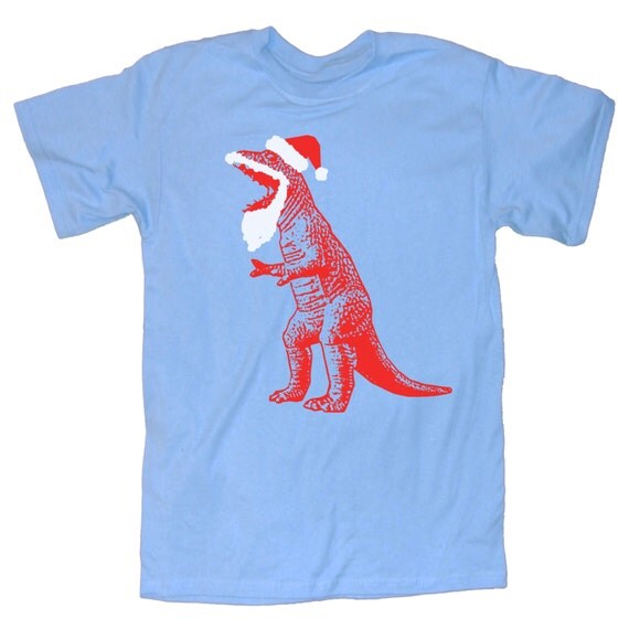 dinosaur santa shirt