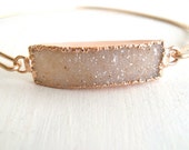 SUMMER SALE Sparkling druzy bangle pale cream pale taupe Gift for her Under 55 Vitrine Spring Fashion