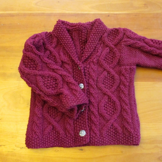 Baby Girls Handknit Sweater Size 12 month Handmade Irish