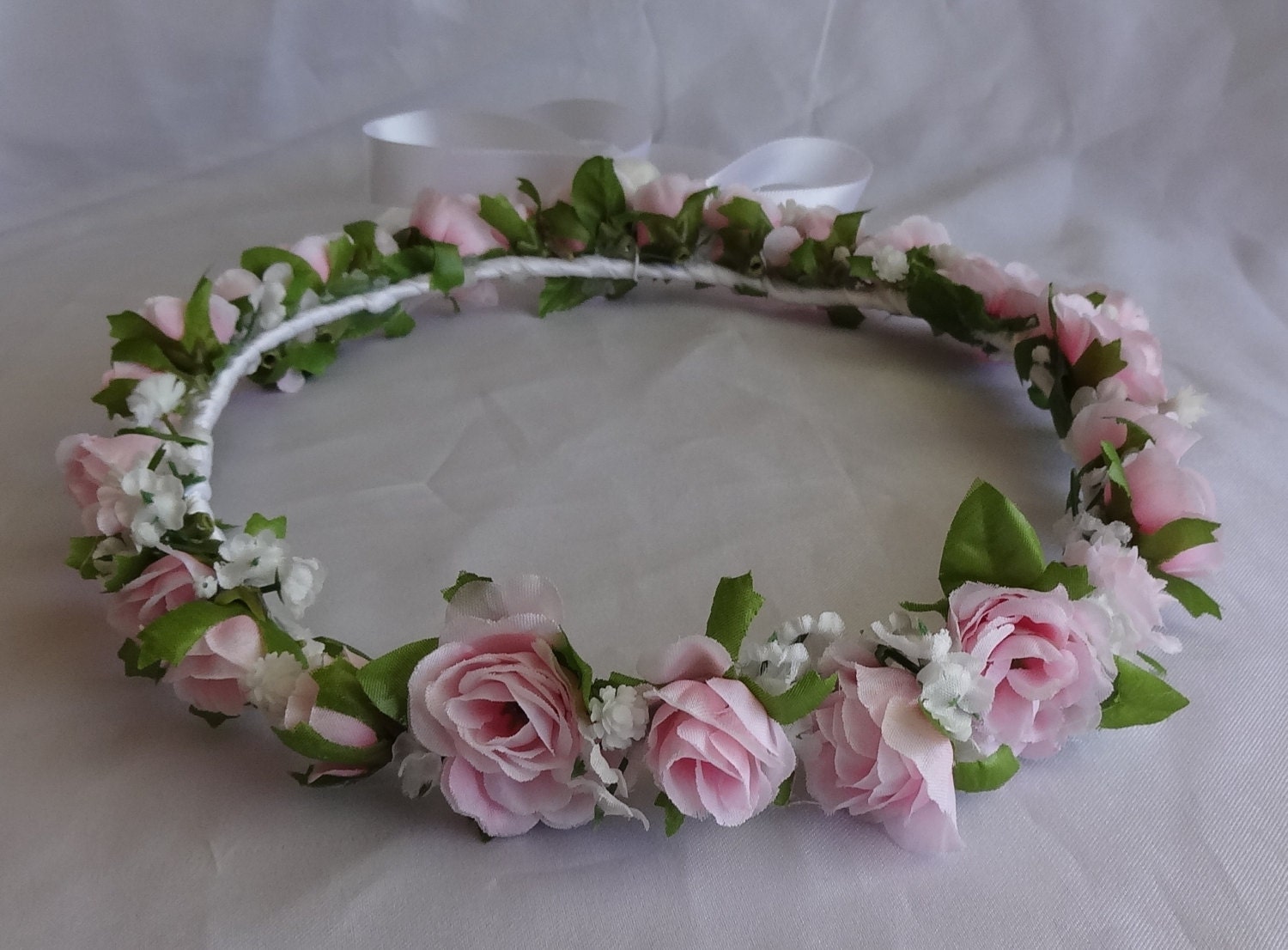 Bridal Hair Wreath Flower Crown Flower Girl by lovelygifts