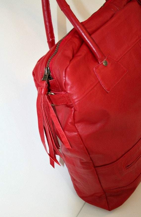 cherry red handbag