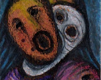 Spirit Masks ACEO - small original art