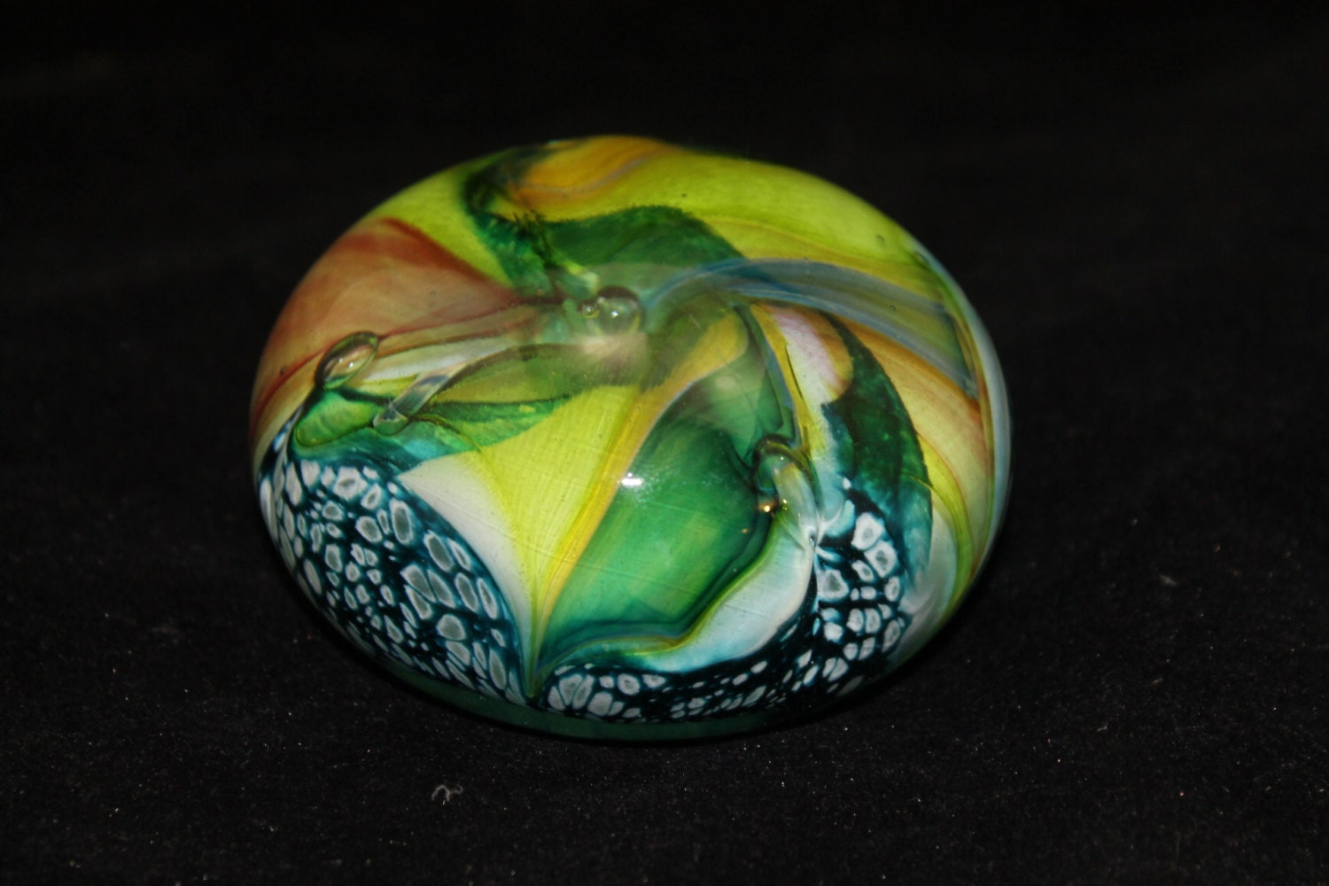 Multicolored Solid Glass Paperweight Collector Item Home Decor