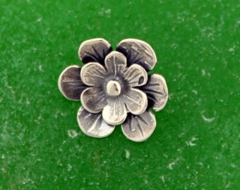 Button Sterling Silver Flower