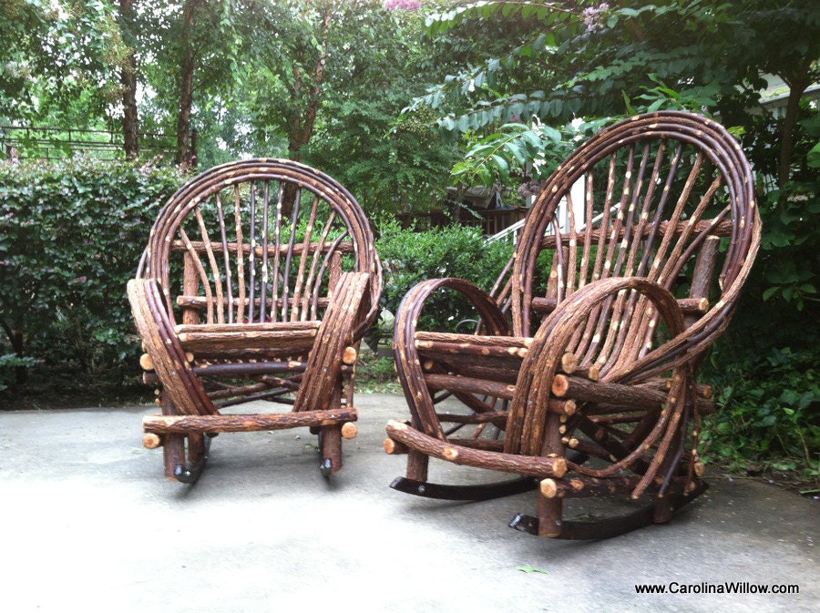 Handcrafted Twig Willow Bentwood Rocking Chair Native Wild