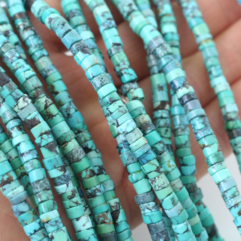 Turquoise heishi beads natural untreated Turquoise full