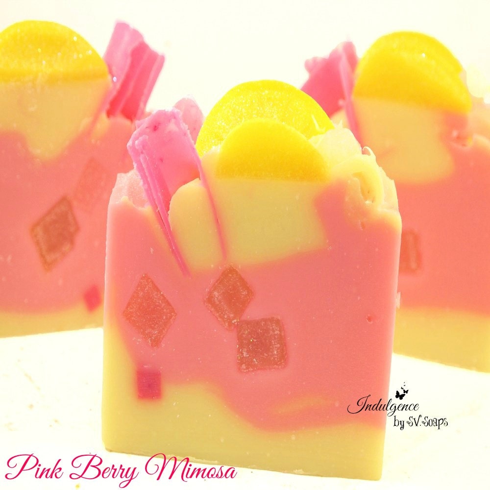 Pink Berry Mimosa Artisan Soap vegan soap summer soap by svsoaps