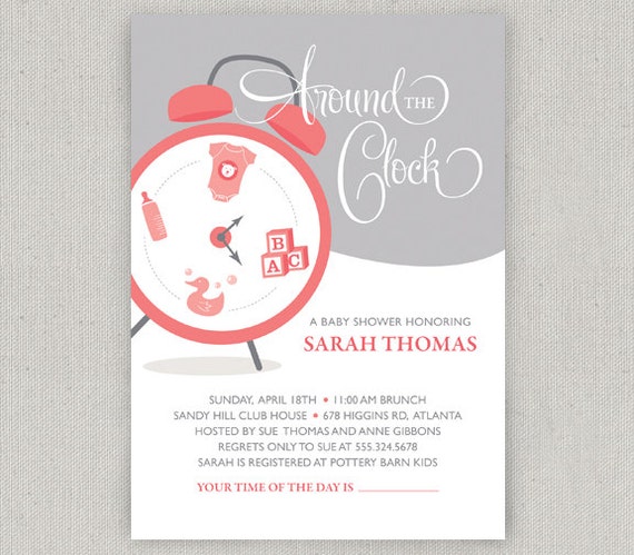 Around The Clock Shower Invitations 5