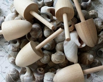Unfinished Wood Buoys - Set of 10