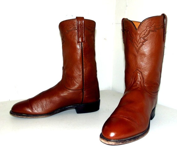Brown Roper style cowboy boots Lucchese by honeyblossomstudio