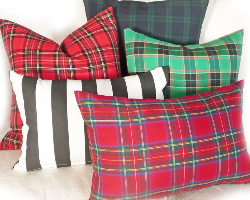 Christmas Plaid Pillow Covers Tartan Plaid Pillow Stewart