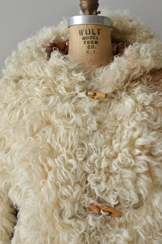 Mongolian Lamb Coat 1970s Fur Coat 70s Curly Lamb Coat 