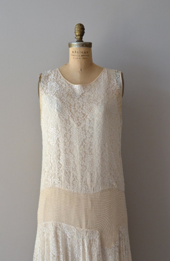 Glissando lace wedding dress silk lace and beaded 1920s