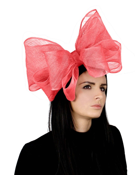 Cliverina Medium Pink/Coral Fascinator Hat for by Hatsbycressida