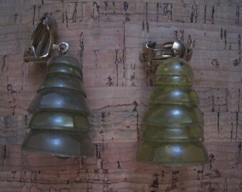 40s 50s LUCITE BELLS Earrings 1950s