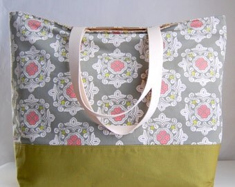 Delhi Green XL Extra Large BIG Tote Bag / Beach Bag - Ready to Ship