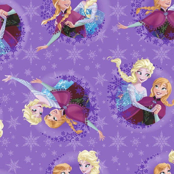 FLEECE by the yard Disney Frozen Fabric Sisters Ice