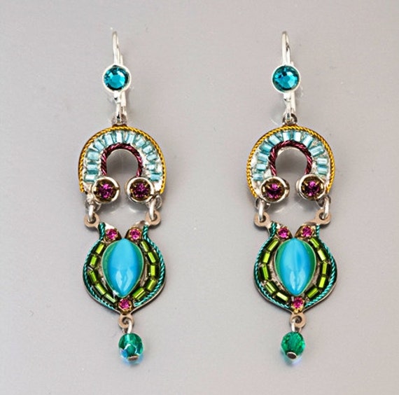 Fashion Artistic Jewelry Earrings multicolor Swarovski & Gemstones