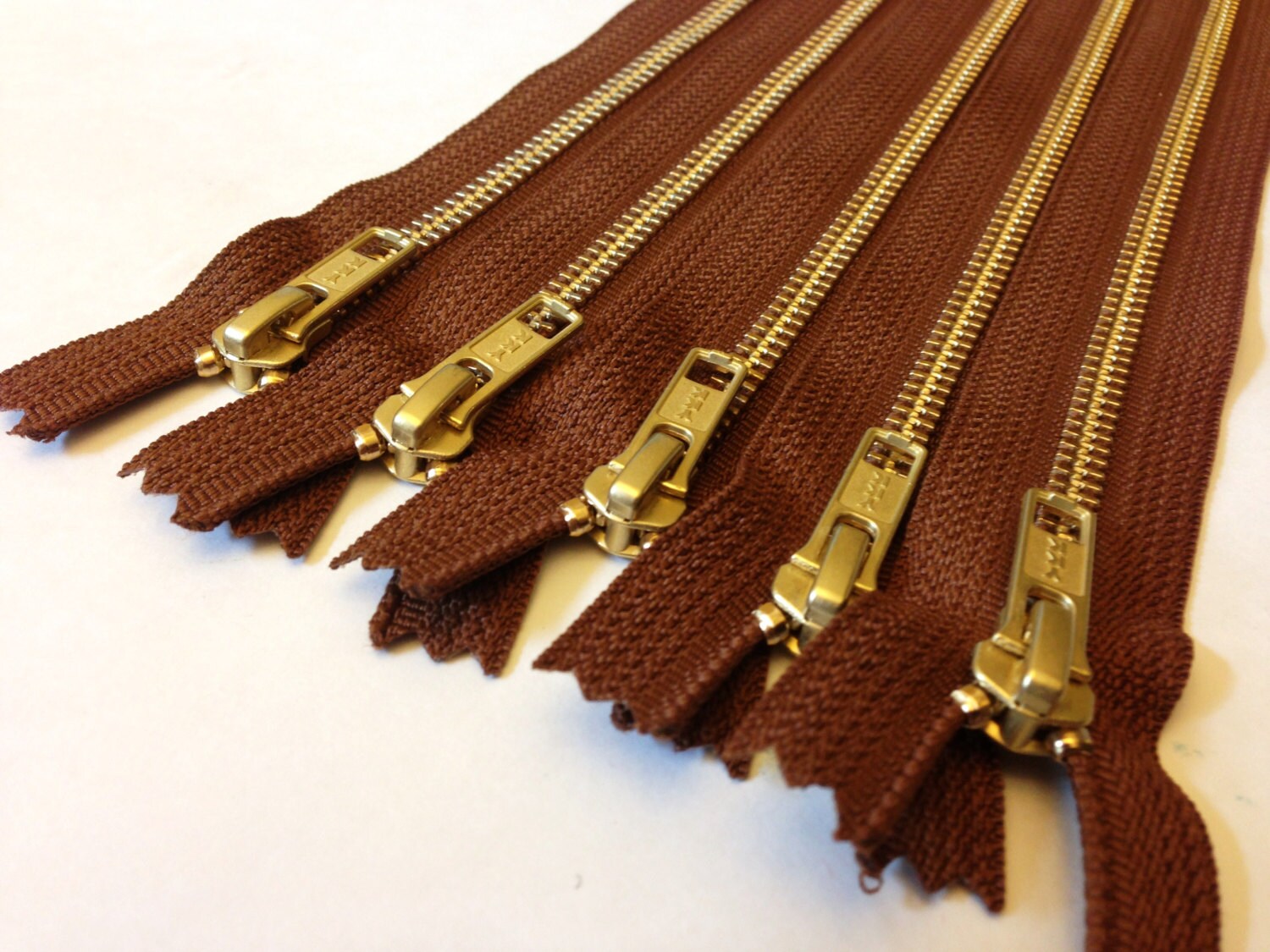 14 inch metal zippers wholesale TEN pcs brass YKK zippers