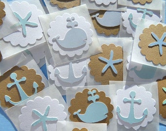 Nautical Stickers - Whale Stickers - Anchor stickers - Baby SHower Stickers - Nautical Wedding Stickers - Envelope Seals - NST