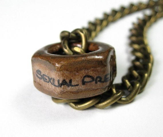 Antiqued Brass, Industrial Chic, Hex Nut Necklace, LGBT, Metal, Gay Rights, For Men, Gifts For Dudes, Sexual Preference, Steampunk