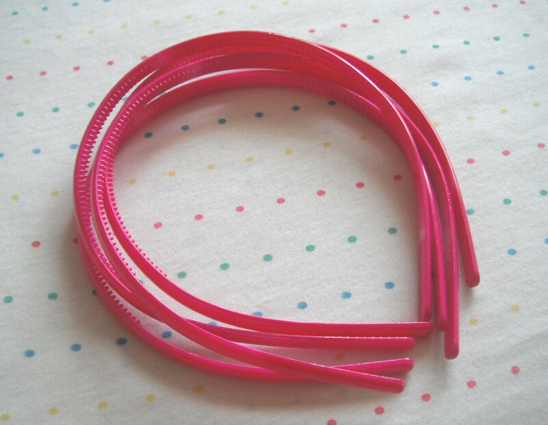 Hot Pink Plastic Headbands Headbands in Bulk 8 mm Wide 12