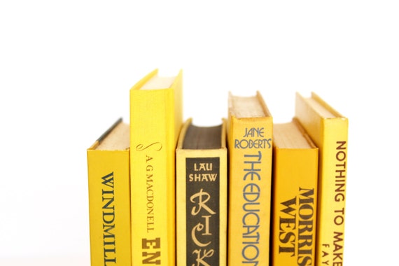 Yellow Book Collection Decorative Book Decor Bright Yellow