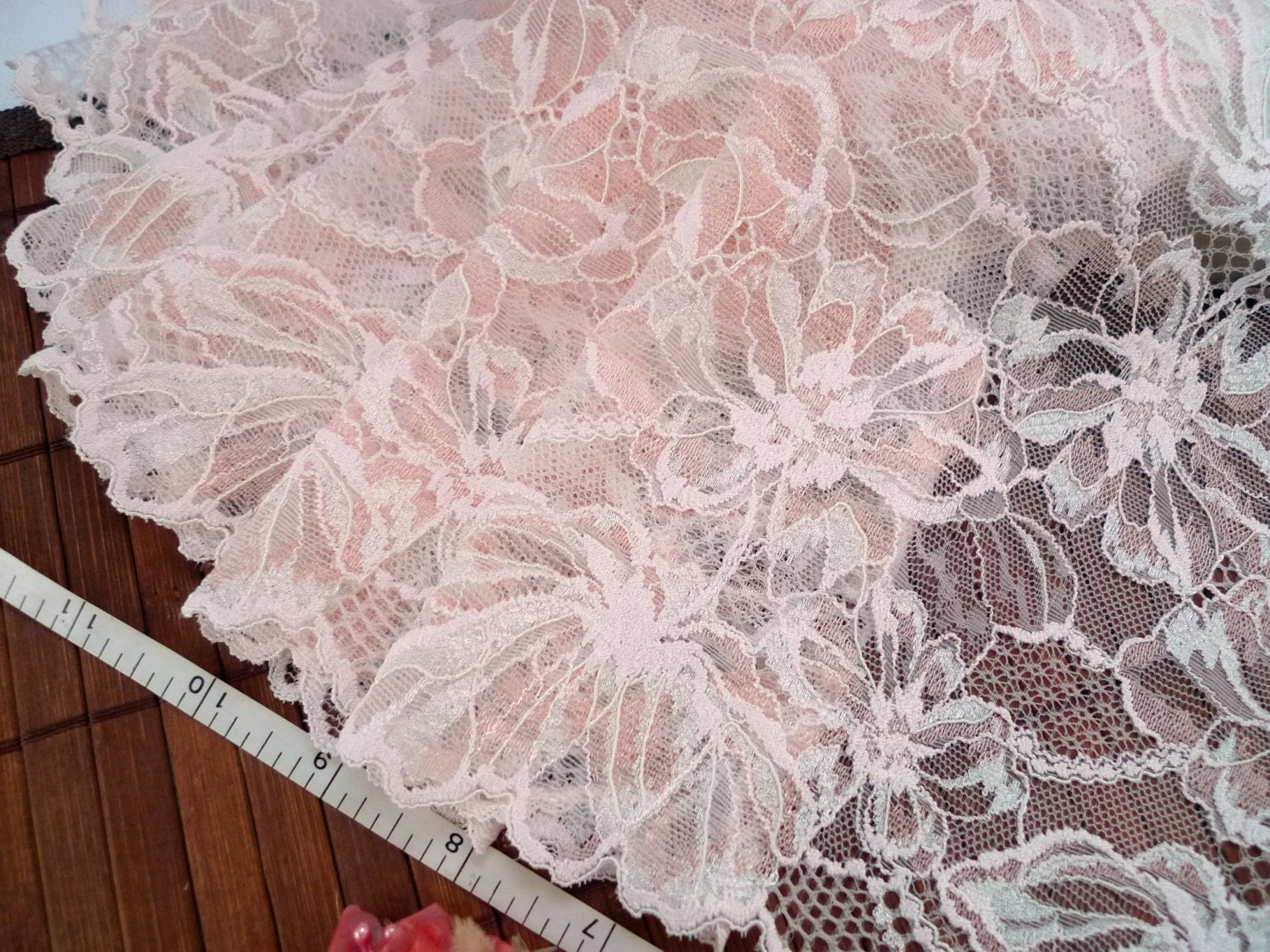 Lingerie fabric Stretch lace Elastic trim Double by laceville
