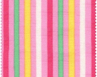 Simple Coordinates Cotton Fabric Quilt Gate CR8876-417 Small Mulit Stripes on pink