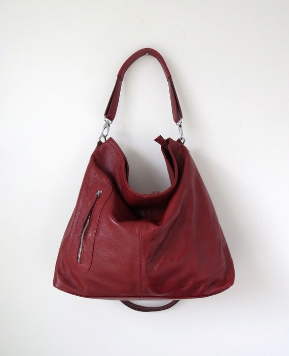 Leather hobo bag leather purse leather shoulder bag by Adeleshop