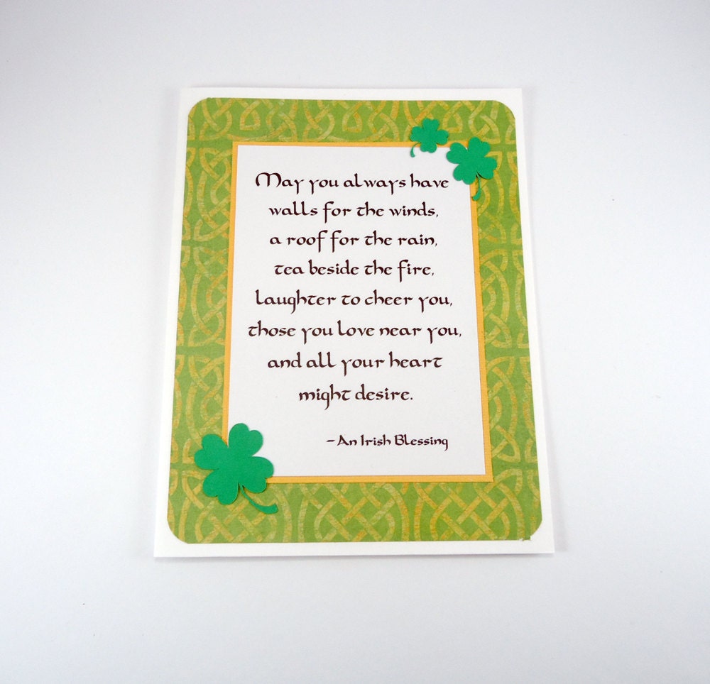 Irish Blessing Card Irish Prayer by PiecesOfMePaperCraft on Etsy