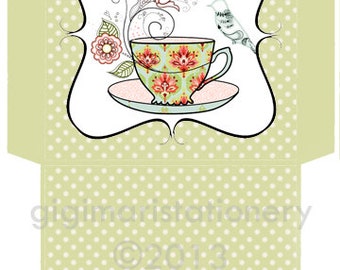 Items similar to DIY Printable Tea Bag Cover Template - A Baby's