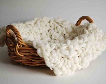 Newborn Mini Texture Blanket Prop - Handspun Merino