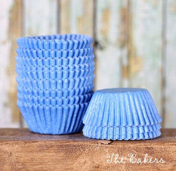 Light Blue Cupcake Liners. Tulip Cupcake Liners Lotus Parchment Baking Cups for Muffins (100