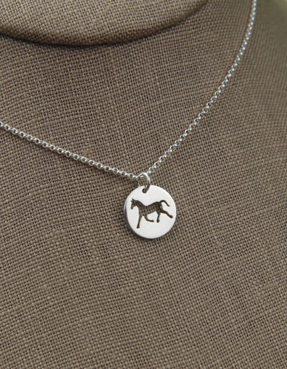 Horse charm necklace in sterling silver by jersey608jewelry