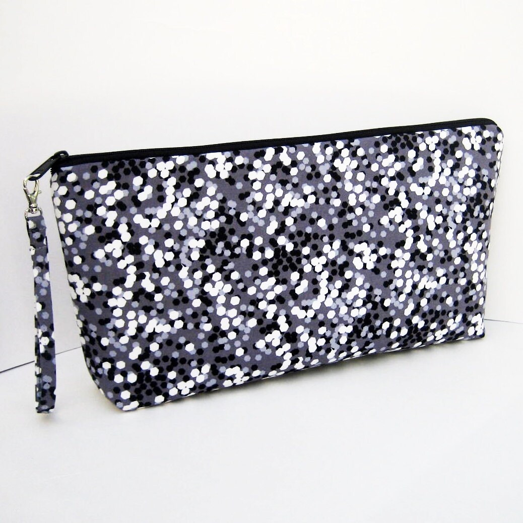 Knitting Project Bag Extra Large Zipper Pouch Wristlet Wedge