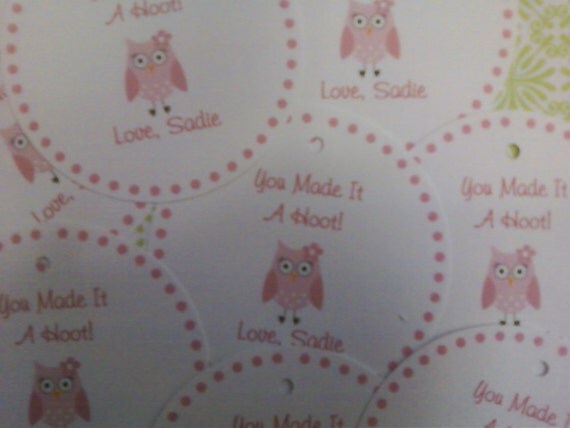 Favor Tags, pink owl Il_570xn