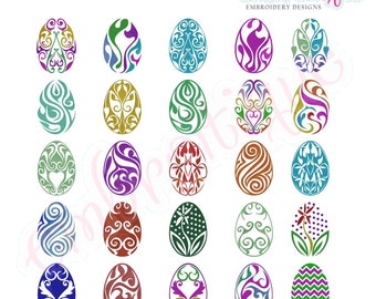 Fancy Easter Eggs Complete Set 1-25- Instant Download -Digital Machine Embroidery Design