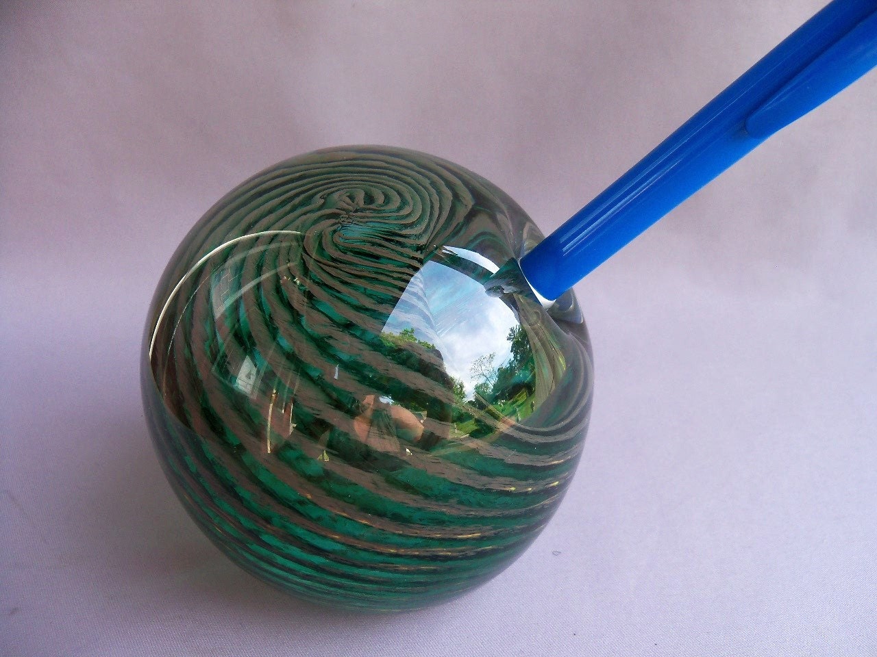 Hand Blown Art Glass Pen Holder/Paperweight by Route4glass on Etsy
