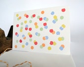Confetti Card - Red, Orange, Green, Lilac and Yellow Card - Fun Celebration Card