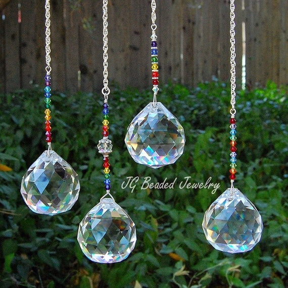 Large Rainbow Prism Crystal Suncatcher Window by JGBeadedJewelry