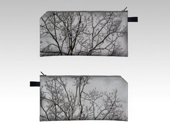 Winter Tree Pencil Case - Zipper Pouch - Pencil Pouch - Cosmetics Pouch - Cosmetics Case