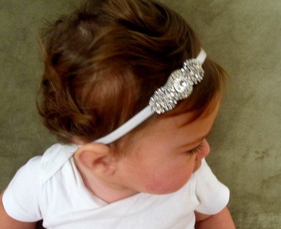 398 New baby headbands couture 644 Rhinestone Baby Headbands, Couture Baby Headband, Infant Headband   