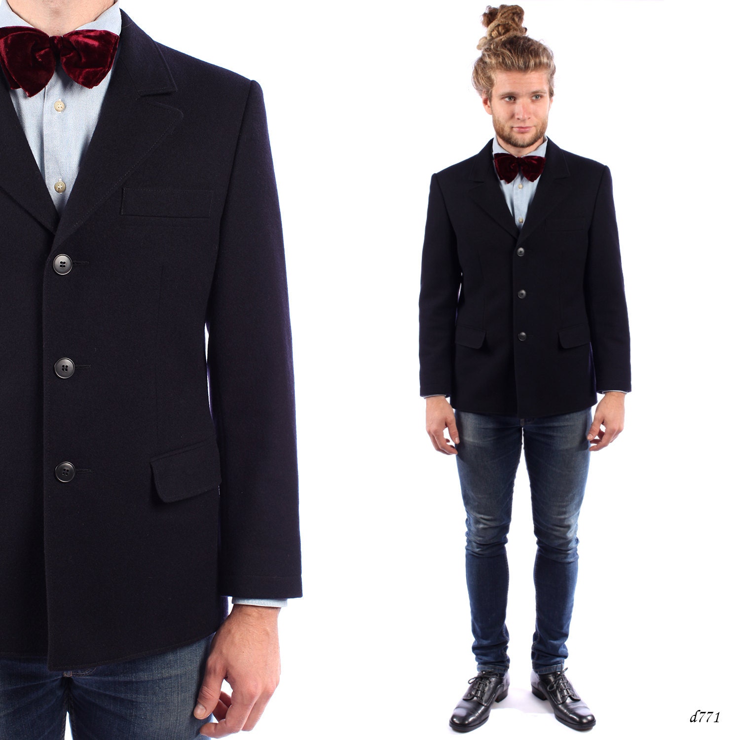 Peacoat Wool Navy 34 Mens Extra Small Military Jacket Pea Dock Peacoat With Thinsulate Reg