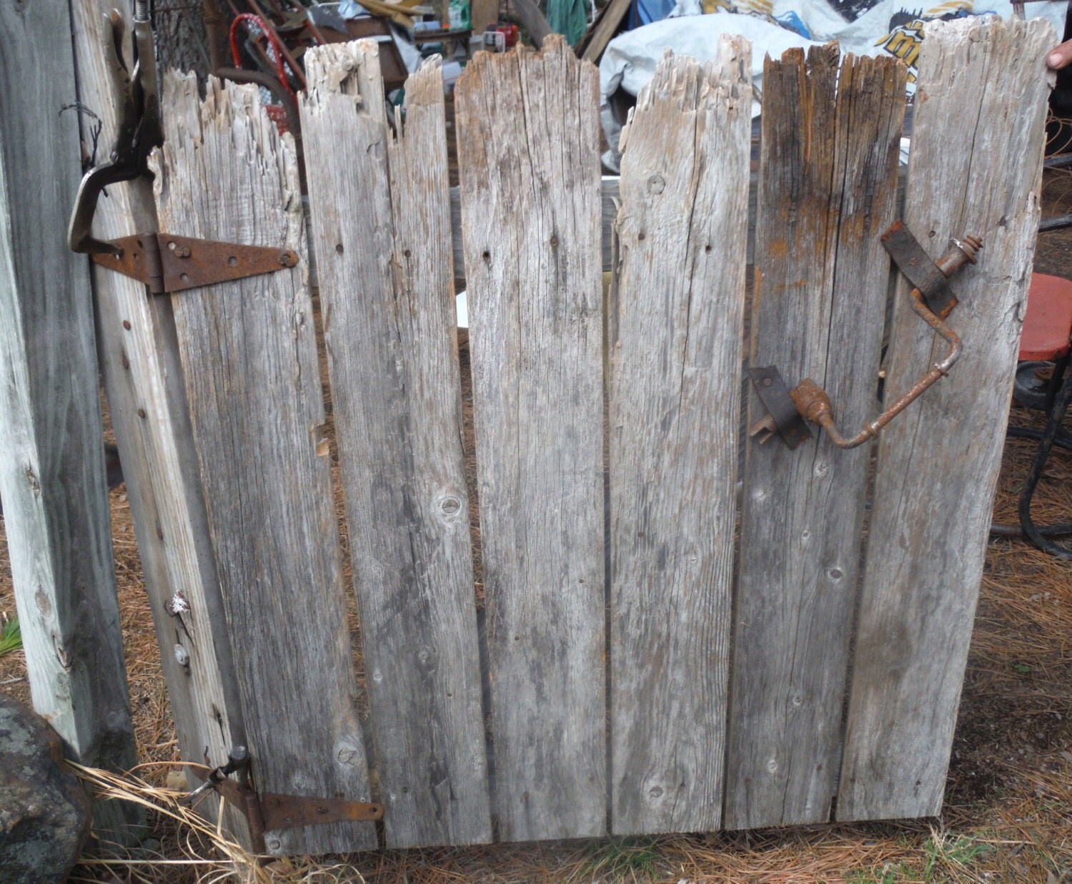 Old 34″ Inch Wide Antique Wood Gate For Yard Garden ( 50 DISCOUNTED