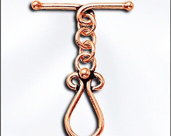 Gorgeous Elongated Genuine Copper Toggle Clasp GC-124