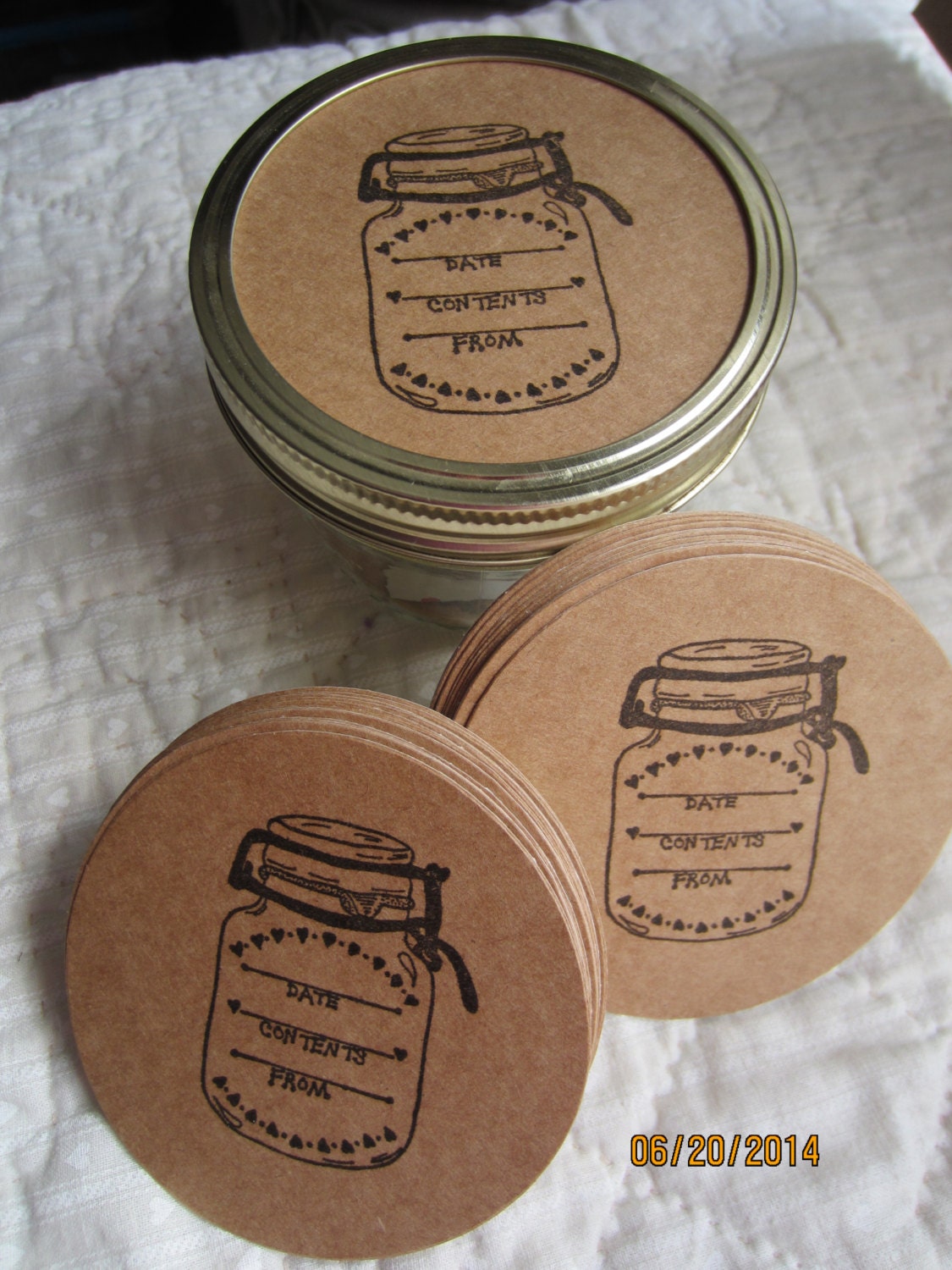 Wide mouth mason jar stickers canning jar labels circle kraft