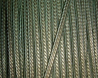 metallic antique gold and olive trim