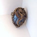 Steampunk Dragon goth blue ring vintage upcycle Victorian statement bling